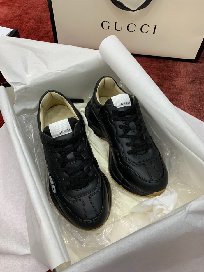 Gucci Black Leather Low Top Sports Casual Shoes #nigo8469