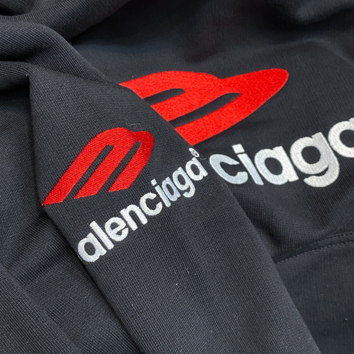 Balenciaga Knitted Cotton Hooded Sweatshirt Black #nigo95156