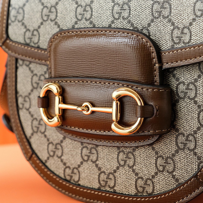 Gucci Horsebit Canvas Leather Patchwork Crossbody Bag #nigo21745
