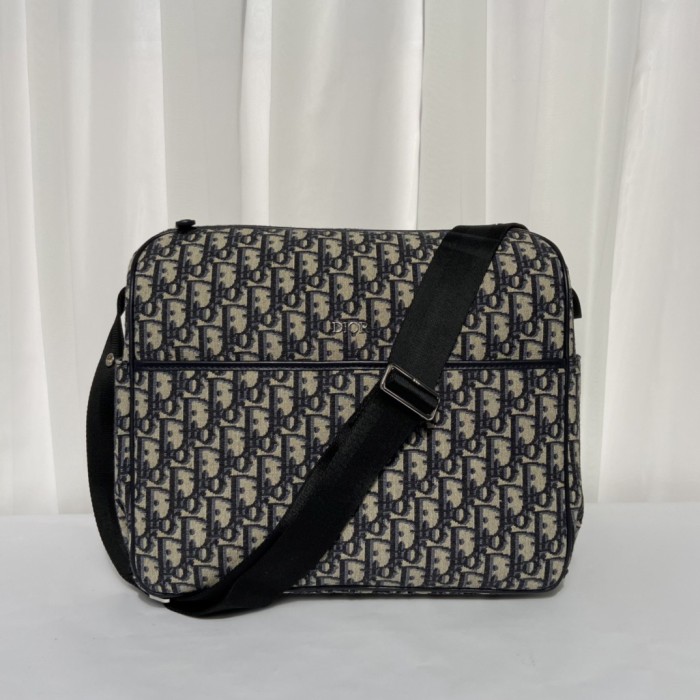 Dior Black grain calfskin men's mail bag shoulder bags #nigo7475