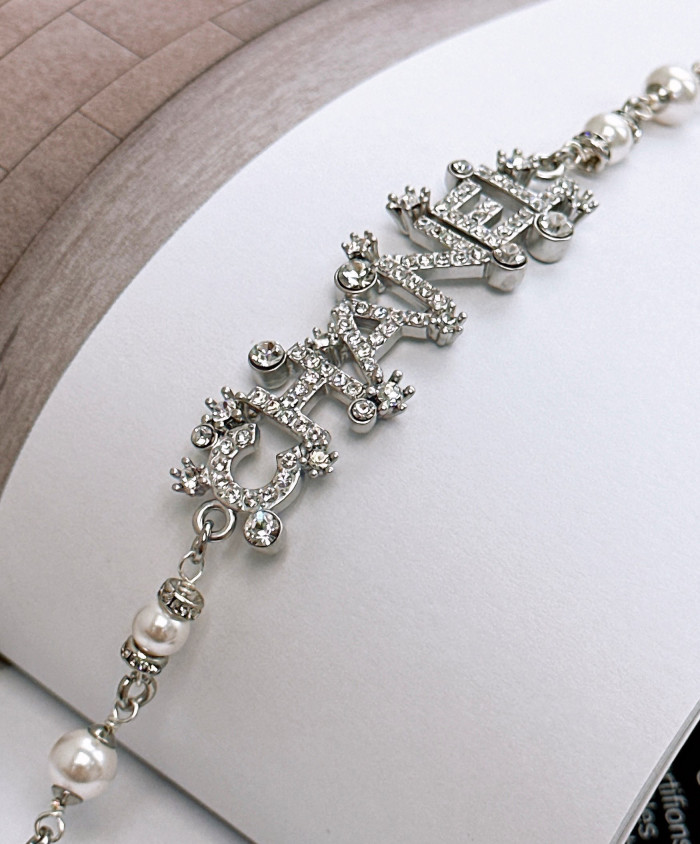 Chanel Silver Pearl Patchwork Chain Necklace #nigo57363