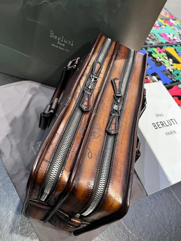 Berluti Un Jour Scritto Leather Briefcase Ngvp #nigo5997