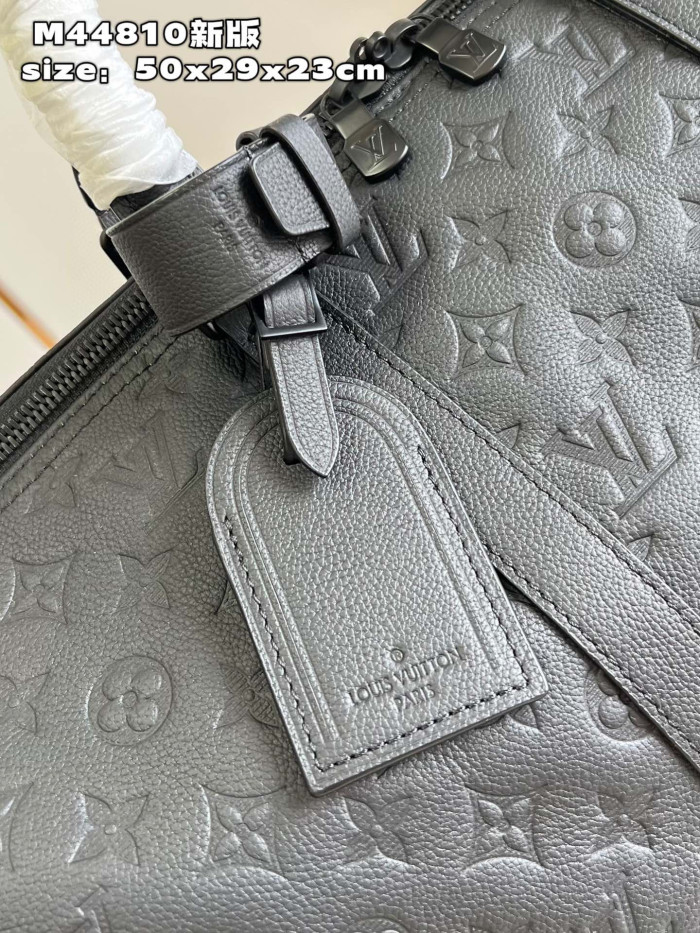 Louis Vuitton NIGO Matte Black Leather Handbag Keepall Bag #nigo94619