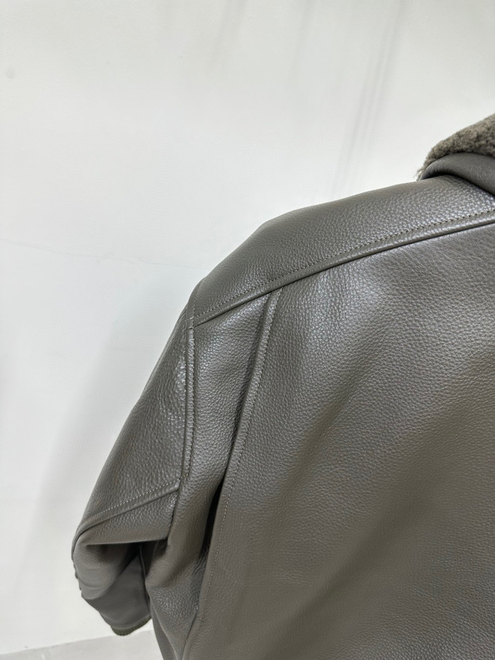 Louis Vuitton Genuine Leather Aviator Jacket #nigo866