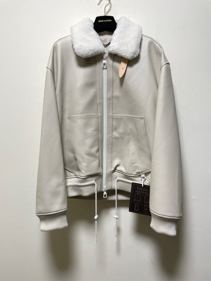 Louis Vuitton Genuine Leather Aviator Jacket #nigo866