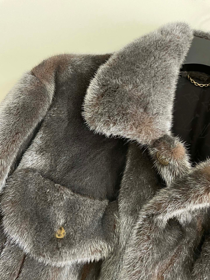 Louis Vuitton Silver Mink Genuine Leather Jacket Coat #nigo2785