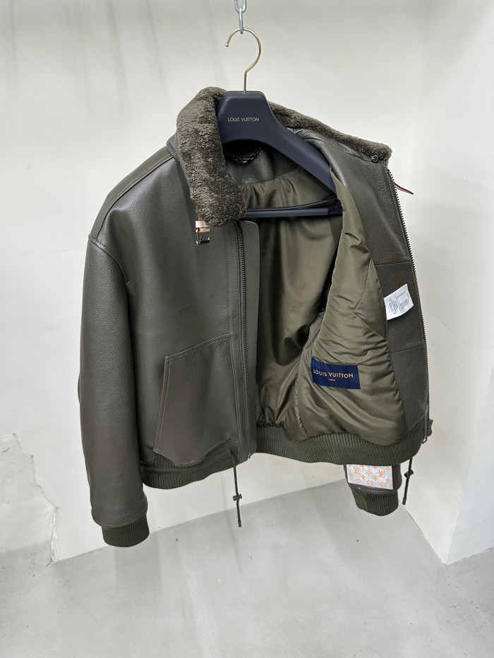 Louis Vuitton Genuine Leather Aviator Jacket #nigo866