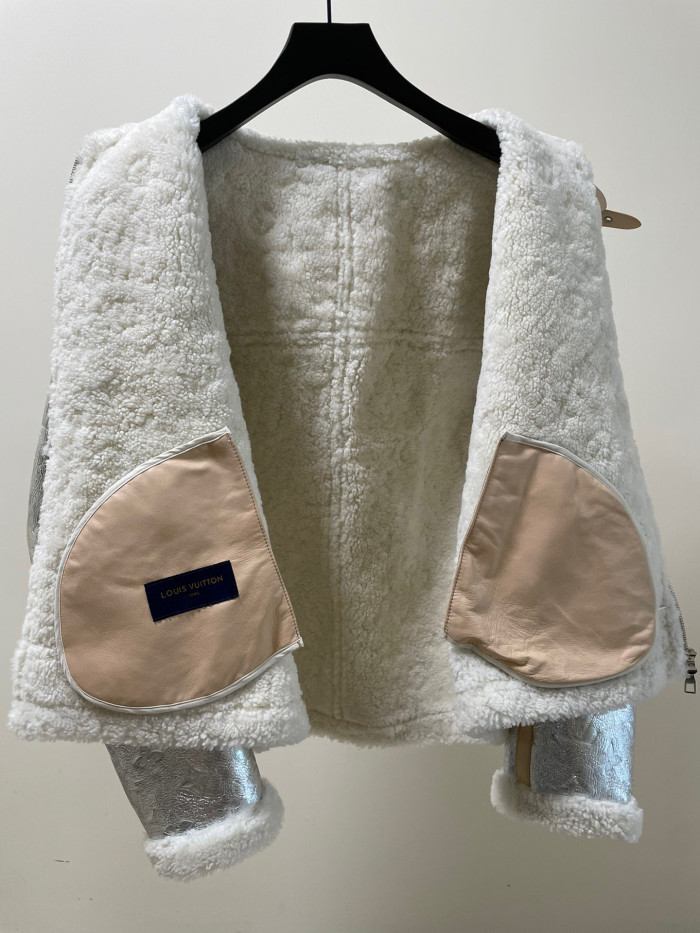 Louis Vuitton Mirror Shearing Genuine Leather Jacket #nigo6266