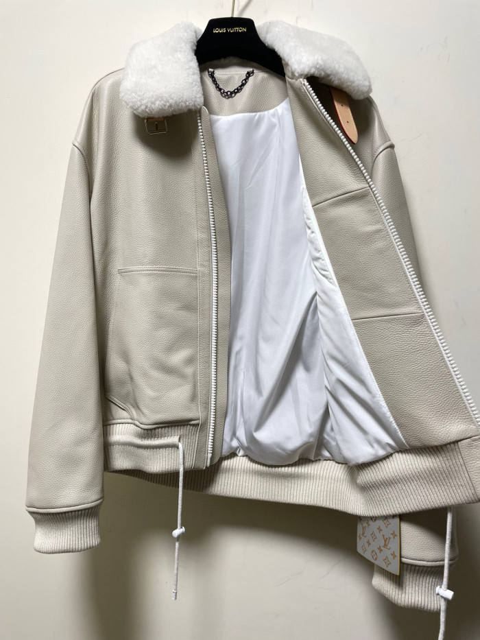 Louis Vuitton Genuine Leather Aviator Jacket #nigo866