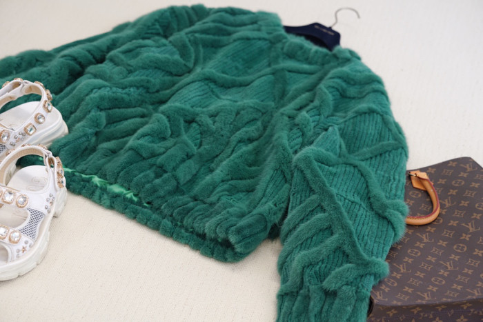 Louis Vuitton Mink Genuine Leather Coat Fur Sweater Pullover #nigo2596