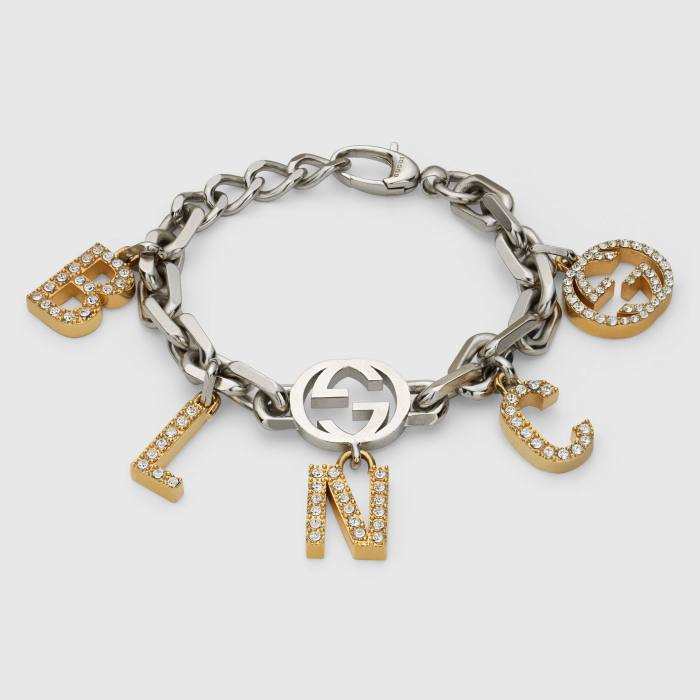 Balenciaga Large Letter Metal Logo Diamond Necklace Choker Bracelet Jewelry #nigo53467