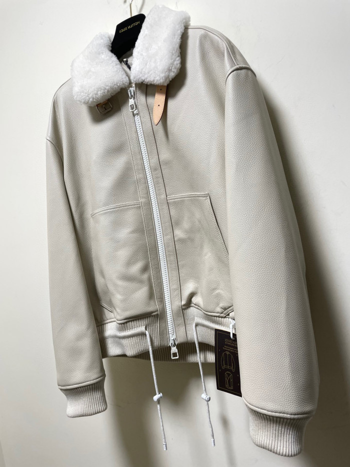 Louis Vuitton Genuine Leather Aviator Jacket #nigo866
