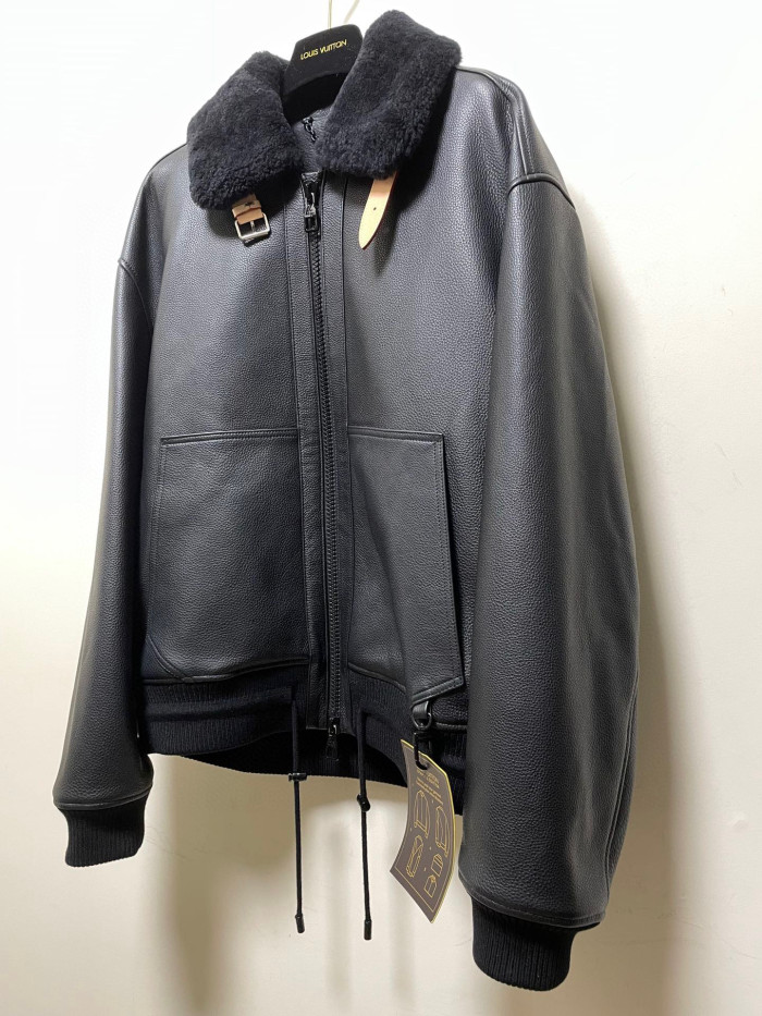 Louis Vuitton Genuine Leather Aviator Jacket #nigo866