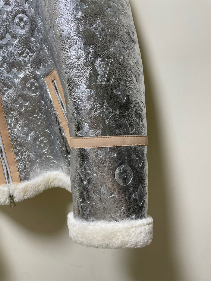 Louis Vuitton Mirror Shearing Genuine Leather Jacket #nigo6266