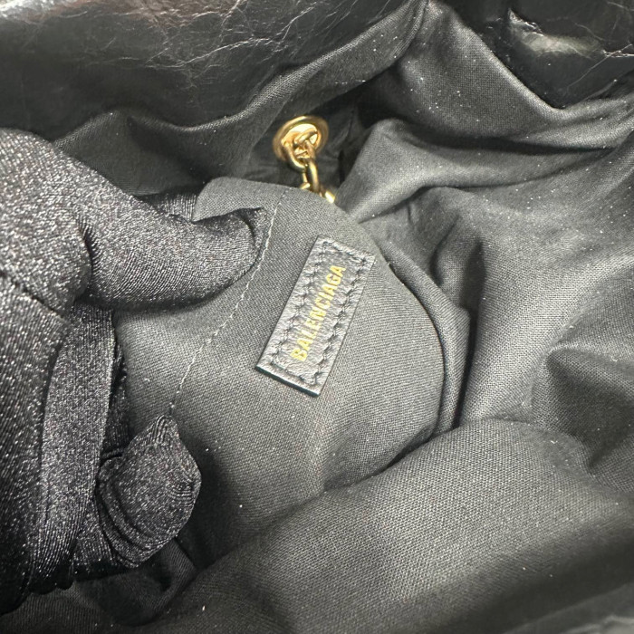 Balenciaga Monaco Black Chain Leather Shoulder Bag #nigo21763