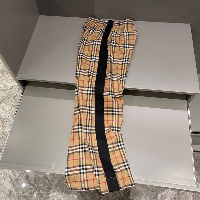 Burberry Striped Checked Stretch-Cotton Trousers Pants #nigo53953