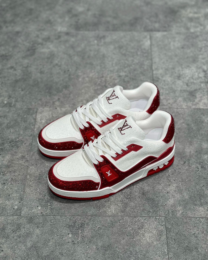 Louis Vuitton Low-Top Trainer With Sparkling Crystals Sneakers Shoes #nigo6523