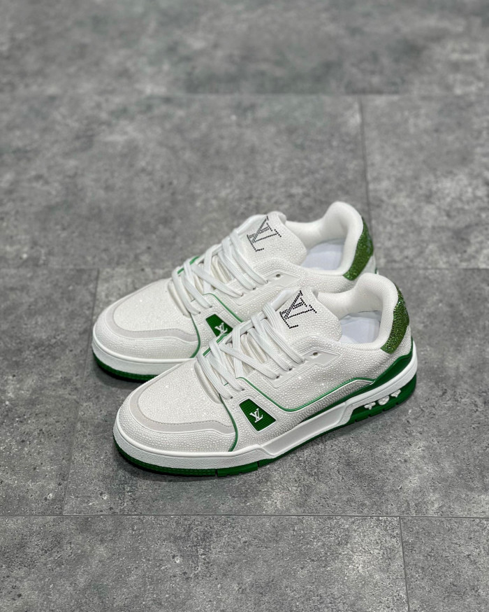 Louis Vuitton Low-Top Trainer With Sparkling Crystals Sneakers Shoes #nigo6523