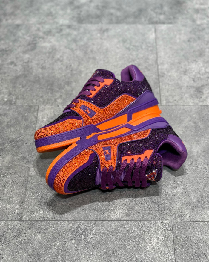 Louis Vuitton Low-Top Trainer With Sparkling Crystals Sneakers Shoes #nigo6523
