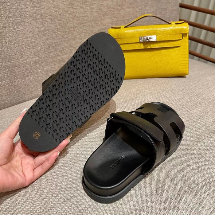 Hermes Women's Leather Sandals Slippers Flats Shoes #nigo51633