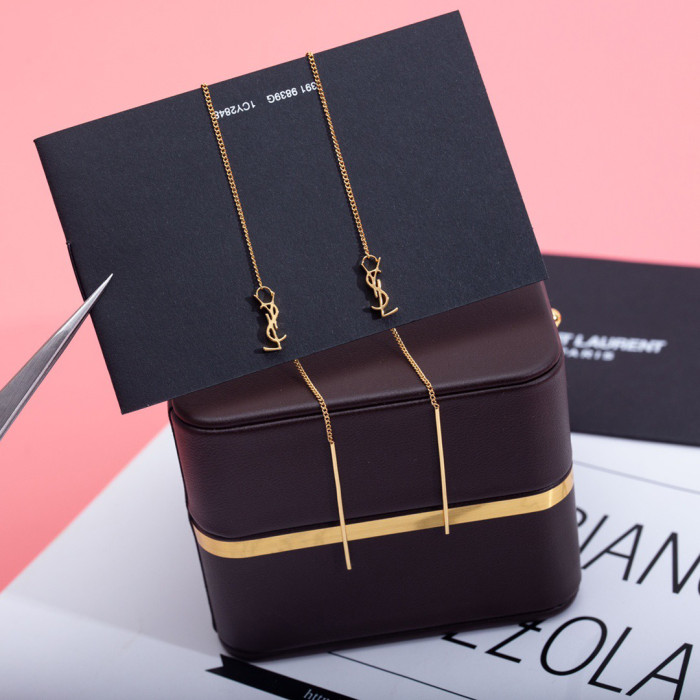 SAINT LAURENT NIGO Alphabet Threaded Metal earring jewelry #nigo89128