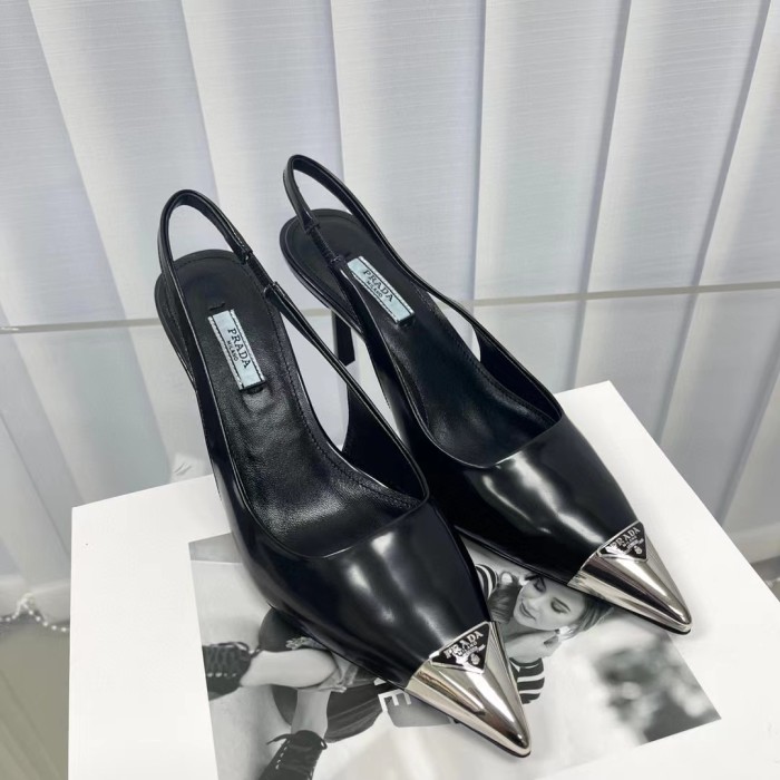 Saint Laurent NIGO Metal Pointed-Toe High-Heel Back Sandals Shoes #nigo54649