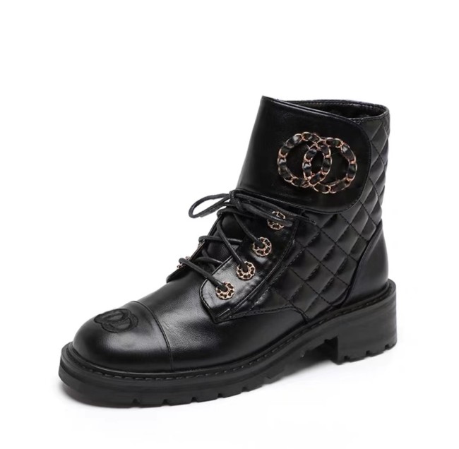Chanel Women's Leather Rhombus Ankle Casual Shoes #nigo51587