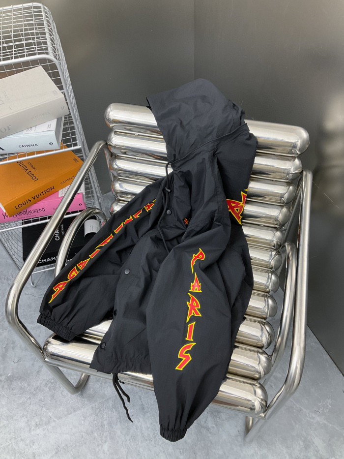 Balenciaga Black Lightweight Nylon Short Windbreaker Jacket #nigo3425