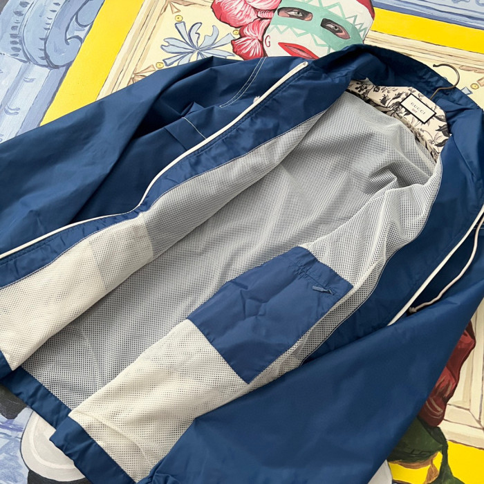 Gucci Blue Hooded Zip Jacket #nigo5771