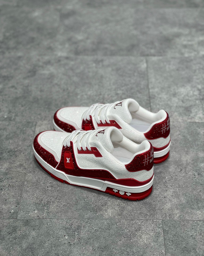 Louis Vuitton Low-Top Trainer With Sparkling Crystals Sneakers Shoes #nigo6523