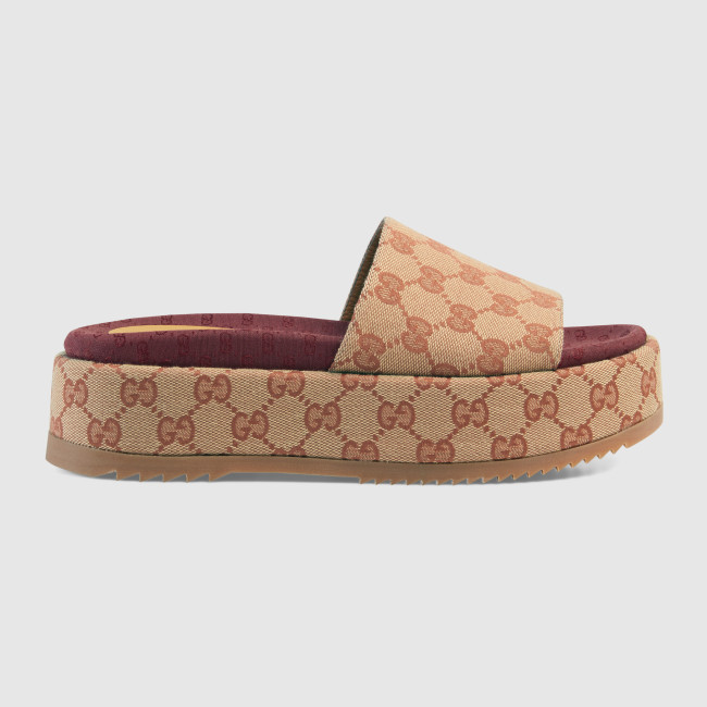 GUCCI Full Logo Denim Platform Slipper Sandals Shoes #nigo54695