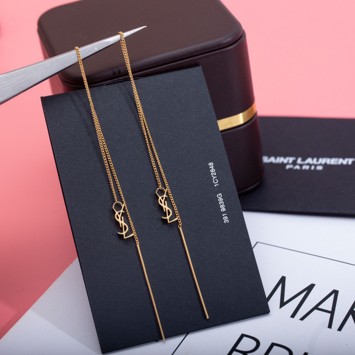 SAINT LAURENT NIGO Alphabet Threaded Metal earring jewelry #nigo89128