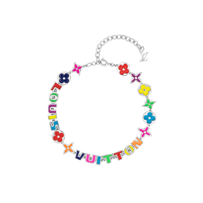 Louis Vuitton Colorful Floral Letter Bracelet Beaded Necklace Set Jewelry #nigo89167