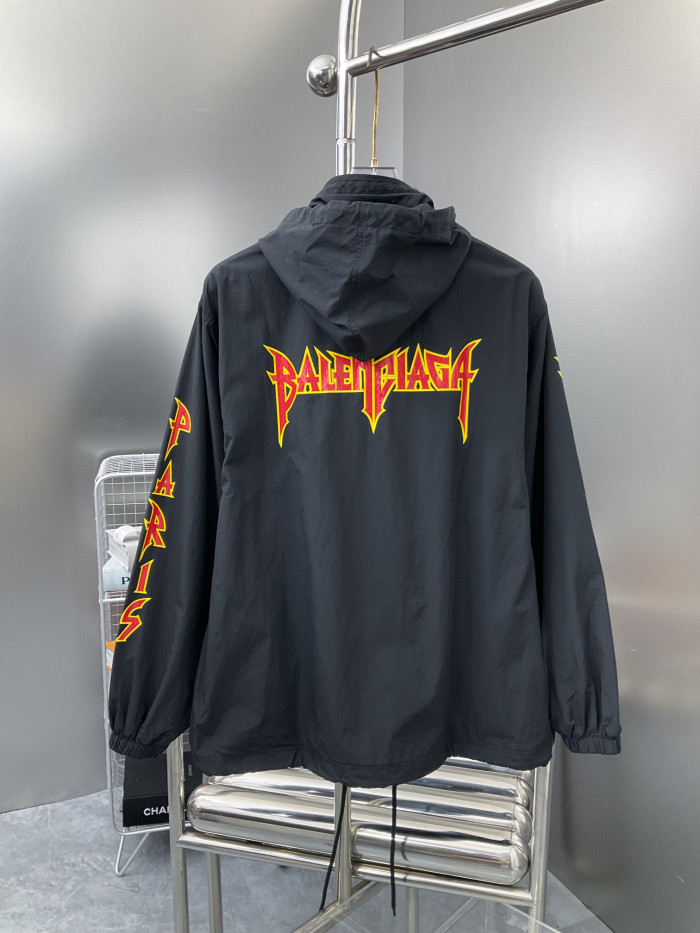 Balenciaga Black Lightweight Nylon Short Windbreaker Jacket #nigo3425