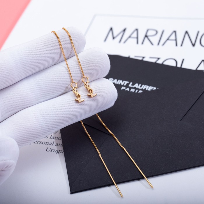 SAINT LAURENT NIGO Alphabet Threaded Metal earring jewelry #nigo89128