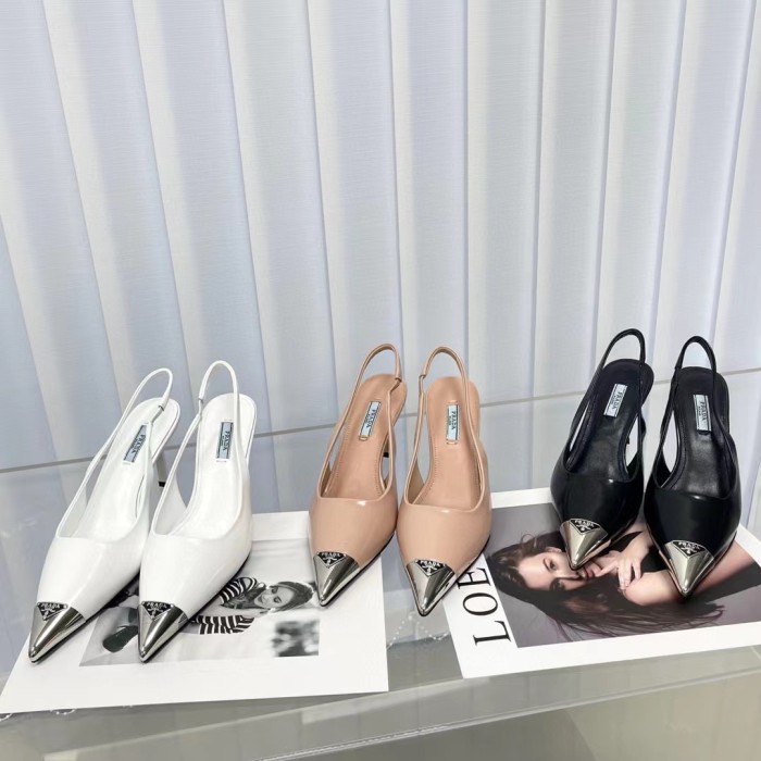 Saint Laurent NIGO Metal Pointed-Toe High-Heel Back Sandals Shoes #nigo54649