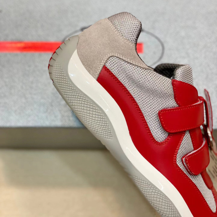 Prada Men's Red Casual Leather Sneakers Shoes #nigo51789