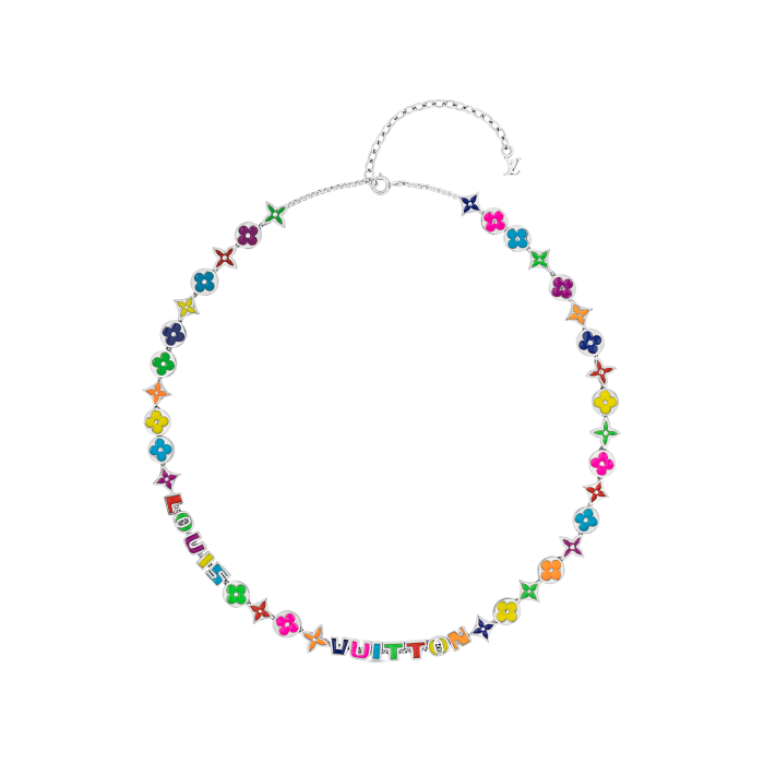 Louis Vuitton Colorful Floral Letter Bracelet Beaded Necklace Set Jewelry #nigo89167