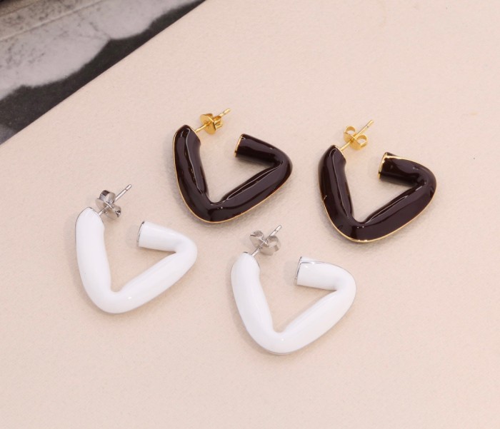 Bottega Veneta Triangle Enamel Earring Jewelry #nigo89157
