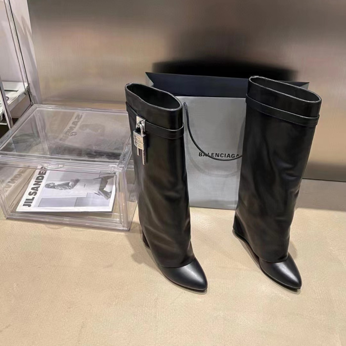 Givenchy Women's Lock Buckle Leather Long Boots Shoes #nigo51926
