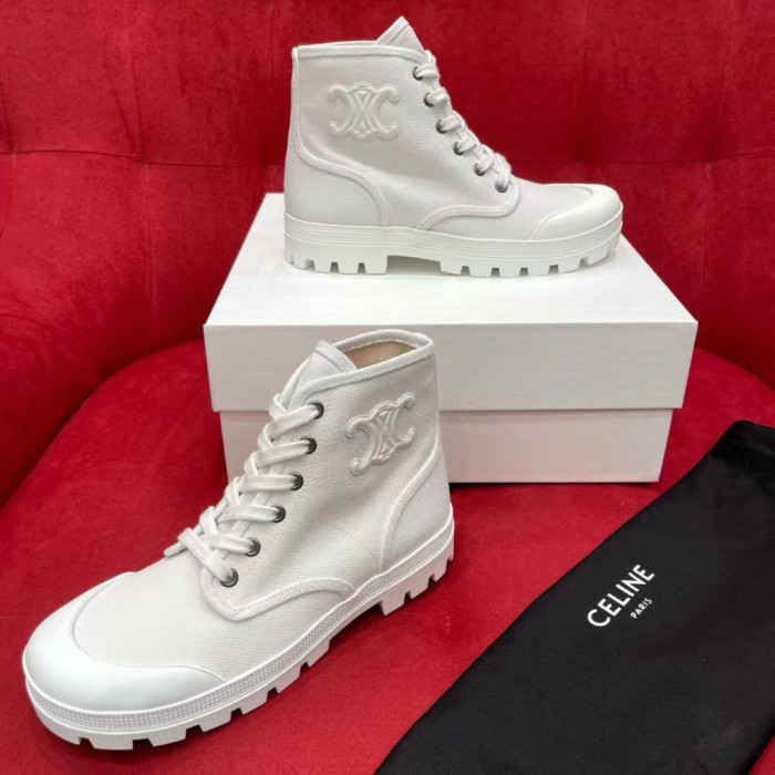 Celine Women's Canvas Mid Boots Casual Shoes #nigo51447