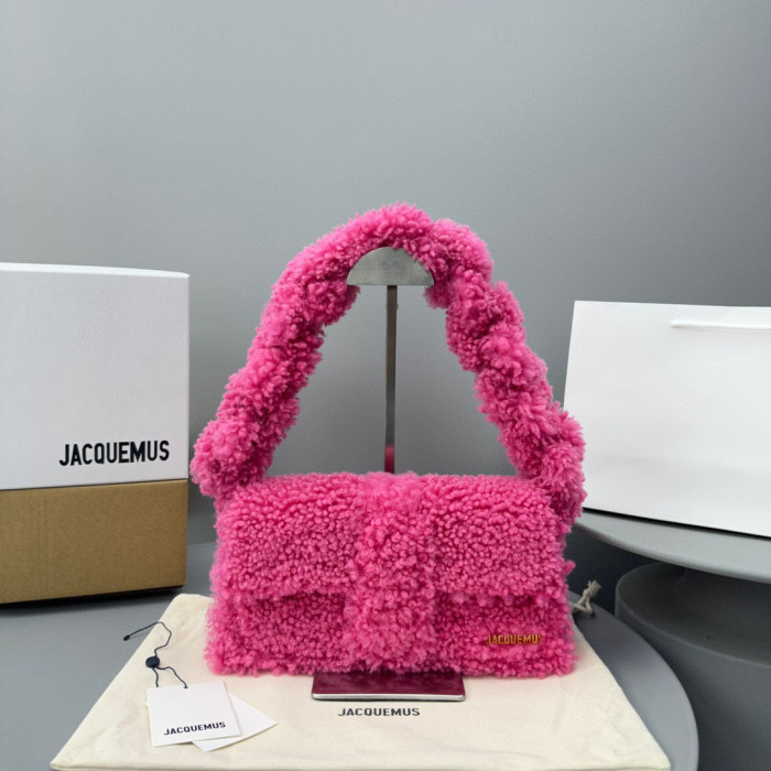 Jacquemus Single Color Lamb Wool Shoulder Bag #nigo3413
