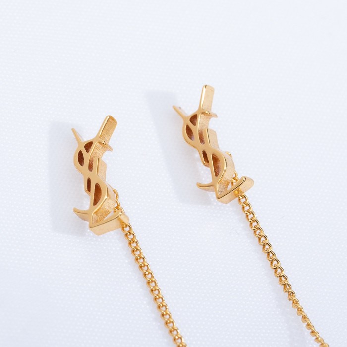 SAINT LAURENT NIGO Alphabet Threaded Metal earring jewelry #nigo89128