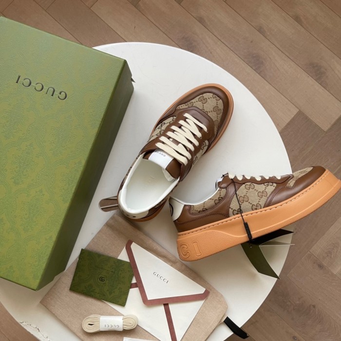 GUCCI Retro Webbing Printed Platform Flat Sneakers Shoes #nigo59189