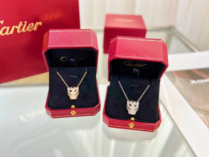 Cartier Full Diamond Leopard Head Necklace CNC Craft v Gold Material Accessories Jewelry #nigo82167