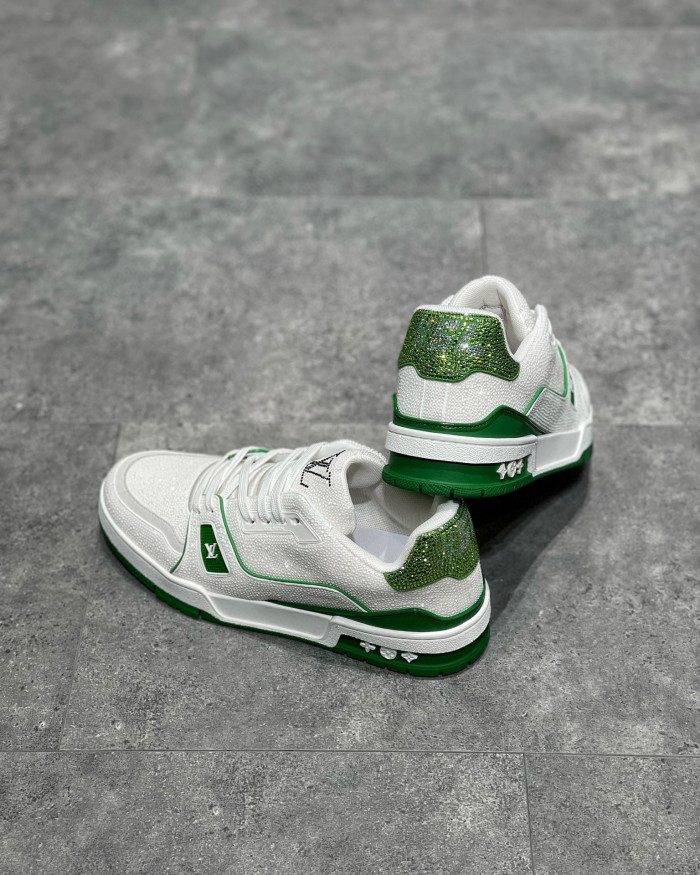 Louis Vuitton Low-Top Trainer With Sparkling Crystals Sneakers Shoes #nigo6523
