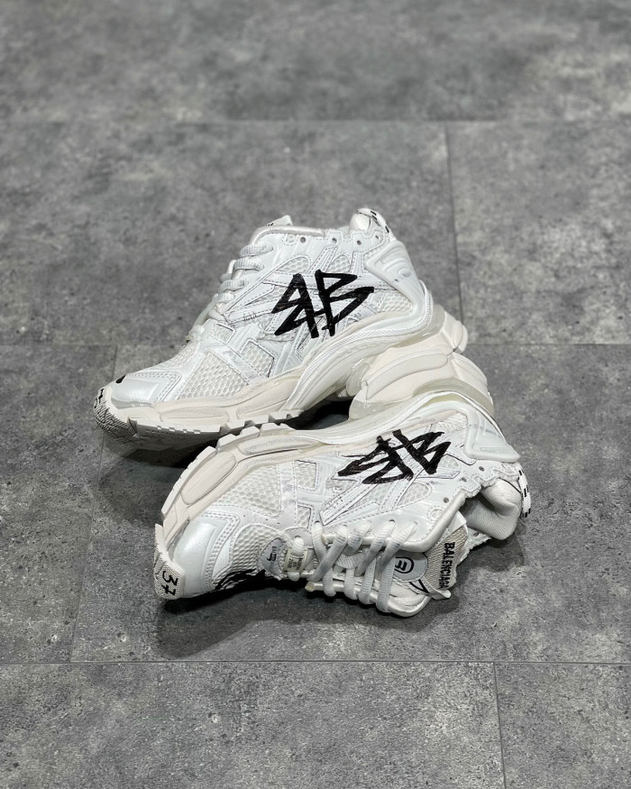 Balenciaga Runner GRAFFITI Thick Soled Letter Lace Up Dad Sneaker Shoes #nigo21732