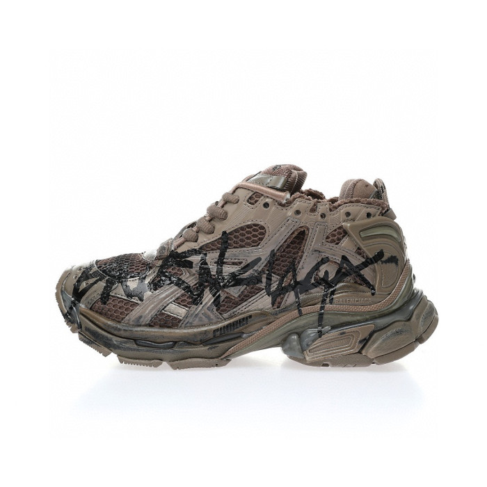 Balenciaga Runner GRAFFITI Thick Soled Letter Lace Up Dad Sneaker Shoes #nigo21732