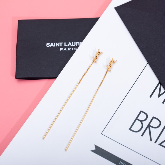 SAINT LAURENT NIGO Alphabet Threaded Metal earring jewelry #nigo89128