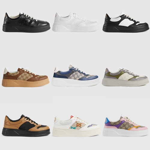 GUCCI Retro Webbing Printed Platform Flat Sneakers Shoes #nigo59189